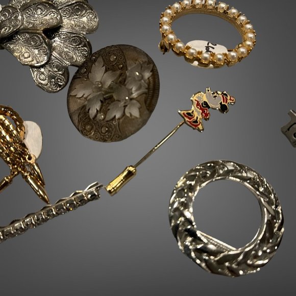 Huge Lot Vintage Brooches Pins Womens Jewelry - Picture 10 of 14